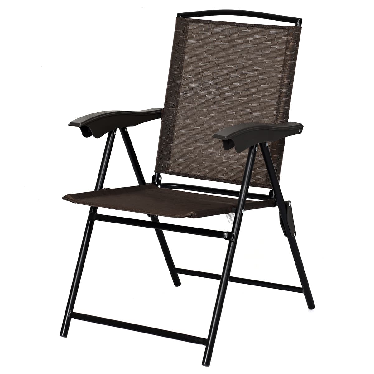 CostwayLot de 4 Chaises Pliantes en Textilène 54 x 69 x 43-90 CM Chaise de Jardin Portable avec Dossier Réglable